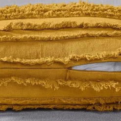 BAICCCF Coussin Et Housse De Coussin Lot De 2 Housses De Coussin En Lin Et Coton Jaune Moutarde Pour Canapé-lit, Housses De Coussin Décoratives, 35 X 50 Cm, - Jaune -France Coussin et housse de coussin Soldes Boutique 64107307 4