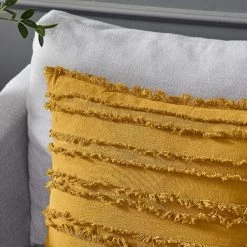 BAICCCF Coussin Et Housse De Coussin Lot De 2 Housses De Coussin En Lin Et Coton Jaune Moutarde Pour Canapé-lit, Housses De Coussin Décoratives, 35 X 50 Cm, - Jaune -France Coussin et housse de coussin Soldes Boutique 64107307 5