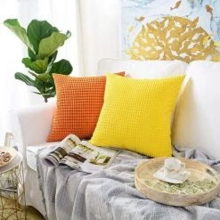BAICCCF Coussin Et Housse De Coussin Granules Jaune Citron Lot De 2, Velours Côtelé Doux Décoratif Carré Housse De Coussin Housses De Coussin Taie D'Oreiller, Décorations De Maison Pour Canapé Canapé Lit Chaise 45x45 Cm - Jaune Citron 9 BAICCCF Coussin Et Housse De Coussin Granules Jaune Citron Lot De 2, Velours Côtelé Doux Décoratif Carré Housse De Coussin Housses De Coussin Taie D'Oreiller, Décorations De Maison Pour Canapé Canapé Lit Chaise 45x45 Cm - Jaune Citron -France Coussin et housse de coussin Soldes Boutique 64107317 5