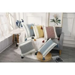 BAICCCF Coussin Et Housse De Coussin Lot De 2 Housses De Coussin Décoratives Tricotées En Coton Bohème Avec Pompon Rouille Et Blanc, Accent Moderne Ferme Classique Jacquard Squard Taie D'oreiller Housse De Coussin Pour Canapé Canapé, 45 X 45 Cm - Rouiller 9 BAICCCF Coussin Et Housse De Coussin Lot De 2 Housses De Coussin Décoratives Tricotées En Coton Bohème Avec Pompon Rouille Et Blanc, Accent Moderne Ferme Classique Jacquard Squard Taie D'oreiller Housse De Coussin Pour Canapé Canapé, 45 X 45 Cm - Rouiller -France Coussin et housse de coussin Soldes Boutique 64107318 5