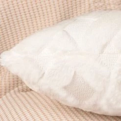 BAICCCF Coussin Et Housse De Coussin Lot De 2 Housses De Coussin Blanches 50 X 50 Cm, Housses De Coussin Décoratives De Ferme Avec Taies D'oreiller Carrées En Velours De Laine De Luxe Pour Canapé, Chambre à Coucher, Voiture - Blanc -France Coussin et housse de coussin Soldes Boutique 64107330 5