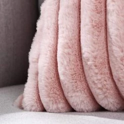 BAICCCF Coussin Et Housse De Coussin Lot De 2 Housses De Coussin Décoratives En Peluche En Fausse Fourrure Fuzzy Rayé Doux Taie D'oreiller Housses De Coussin Pour Canapé Canapé Chambre 45 X 45 Cm - Rose -France Coussin et housse de coussin Soldes Boutique 64107331 3