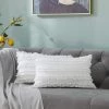 BAICCCF Coussin Et Housse De Coussin Lot De 2 Housses De Coussin Blanc Ivoire Pour Canapé Canapé Chaise, Coussins Décoratifs En Coton Et Lin Housses De Coussin, 35 X 50 Cm - Blanc Ivoire