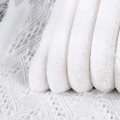 BAICCCF Coussin Et Housse De Coussin Lot De 2 Housses De Coussin Décoratives En Fausse Fourrure En Peluche à Rayures Floues Taies D'oreiller Douces Pour Canapé Canapé Chambre 45 X 45 Cm - Blanc Crème -France Coussin et housse de coussin Soldes Boutique 64107479 4