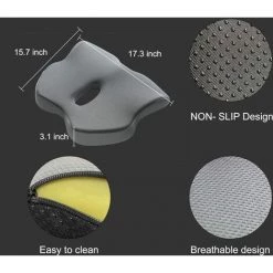 ARC-EN-CIéL Coussin De Siège, Coussin Chaise Bureau Mémoire De Forme, Coussin Coccyx Pour Soulager Hémorroïdes, Douleurs Lombaires Et Sciatique, Coussin Ergonomique Pour Chaise Bureau Voiture, Gris 450*380*100mm -Arcenciél -France Coussin et housse de coussin Soldes Boutique 64126557 4