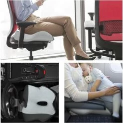 ARC-EN-CIéL Coussin De Siège, Coussin Chaise Bureau Mémoire De Forme, Coussin Coccyx Pour Soulager Hémorroïdes, Douleurs Lombaires Et Sciatique, Coussin Ergonomique Pour Chaise Bureau Voiture, Gris 450*380*100mm -Arcenciél -France Coussin et housse de coussin Soldes Boutique 64126557 5