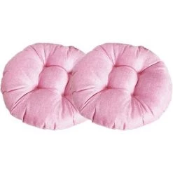 ARC-EN-CIéL Coussin De Chaise Rond Epais, Couleur Unie Ensemble De 2 Galette De Chaise Confortable Lin Tatami Respirant Coussins De Chaise Pour Intérieur Extérieur Jardin Patio (Rose,40x40x9cm), -Arcenciél