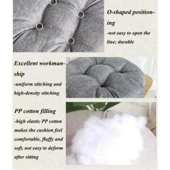 ARC-EN-CIéL Coussin De Chaise Rond Epais, Couleur Unie Ensemble De 2 Galette De Chaise Confortable Lin Tatami Respirant Coussins De Chaise Pour Intérieur Extérieur Jardin Patio (Rose,40x40x9cm), -Arcenciél -France Coussin et housse de coussin Soldes Boutique 64127166 5