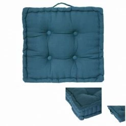 ATMOSPHERA Coussin De Sol 40 X 40 X 8 Cm Atmosphéra - Bleu Canard -France Coussin et housse de coussin Soldes Boutique 64136134 5
