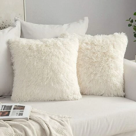 CARILLONSàVENT Lot De 2 Housse De Coussin De Canapé Fourrure De Luxe Decoration Canapé Maison Chambre Lit Super Doux Peluche Taie D'oreiller Décorative 40X40cm 16X16 Pouces Beige Carivent 1 CARILLONSàVENT Lot De 2 Housse De Coussin De Canapé Fourrure De Luxe Decoration Canapé Maison Chambre Lit Super Doux Peluche Taie D'oreiller Décorative 40X40cm 16X16 Pouces Beige Carivent