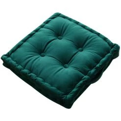 CARILLONSàVENT Coussins D'assise Coussins De Chaise 45x45x12cm Pour Intérieur Et Extérieur En 100% Coton Rembourrage épais Matelassé / Coussins De Sol (vert) Carivent