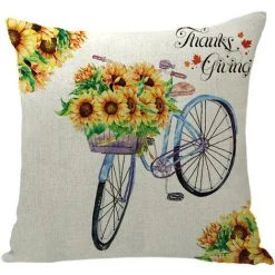 REGALI 4 Pcs Tournesol Imprimer Jeter Taie D'oreiller Housse De Coussin Maison Canapé Lit Décor 45x45 Cm (B) -France Coussin et housse de coussin Soldes Boutique 64143857 4