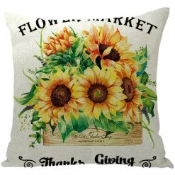REGALI 4 Pcs Tournesol Imprimer Jeter Taie D'oreiller Housse De Coussin Maison Canapé Lit Décor 45x45 Cm (B) -France Coussin et housse de coussin Soldes Boutique 64143857 5