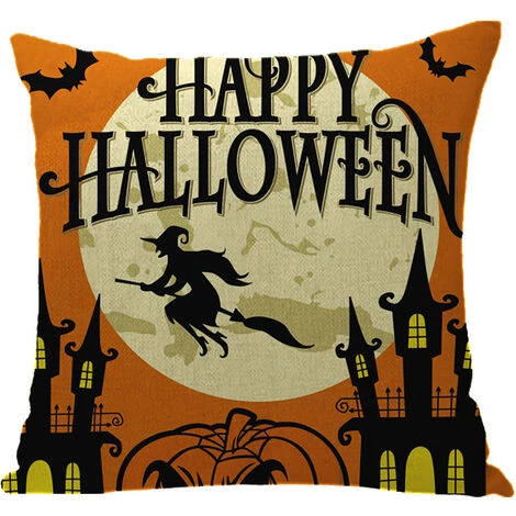 REGALI 4 Pièces Halloween Sorcière Citrouille Housse De Coussin Impression Jeter Taie D'oreiller Taie D'oreiller Maison Canapé-lit Décor 45 X 45 Cm (A) 2 REGALI 4 Pièces Halloween Sorcière Citrouille Housse De Coussin Impression Jeter Taie D'oreiller Taie D'oreiller Maison Canapé-lit Décor 45 X 45 Cm (A) – Image 2