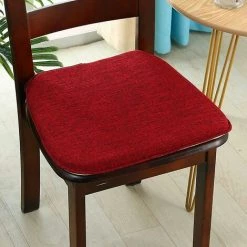 BF Coussin De Chaise De Salle à Manger Simple Antidérapant En Lin Chinois En Fer à Cheval (rouge) -France Coussin et housse de coussin Soldes Boutique 64356304 4