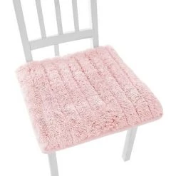 BF Coussin De Chaise En Peluche De Couleur Unie Coussin De Bureau Antidérapant Coussin De Chaise Repas (Rose)