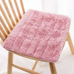 BF Coussin De Chaise En Peluche De Couleur Unie Coussin De Bureau Antidérapant Coussin De Chaise Repas (Rose) -France Coussin et housse de coussin Soldes Boutique 64356321 5