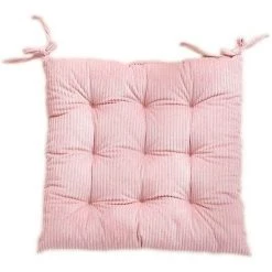BF Coussin épaissi En Velours Côtelé Coussin De Chaise D'étudiant De Bureau Coussin De Chaise De Couleur Unie Simple (Rose)