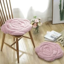 BF Coussin Rond De Coussin De Chaise D'étudiant En Peluche Rose épaissi (blanc) -France Coussin et housse de coussin Soldes Boutique 64386997 3
