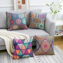MONLY Housses De Coussin 45 X 45 Cm Taies D'oreiller Bohème Mandala Floral Taies D'oreiller Coton Lin Carré Extérieur Décoratif Moderne Hippie Art Taies D'oreiller Pour Canapé Canapé Pack De 4 6 MONLY Housses De Coussin 45 X 45 Cm Taies D'oreiller Bohème Mandala Floral Taies D'oreiller Coton Lin Carré Extérieur Décoratif Moderne Hippie Art Taies D'oreiller Pour Canapé Canapé Pack De 4 -France Coussin et housse de coussin Soldes Boutique 64457971 3