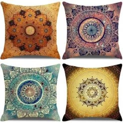 PERLE RARE Housse De Coussin 45x45, Lot De 4 Coton Et Lin Décoratif Canapé Home Decor Taie D'oreiller Super Doux Decoration Maison Salon Chambre Pour Canapé