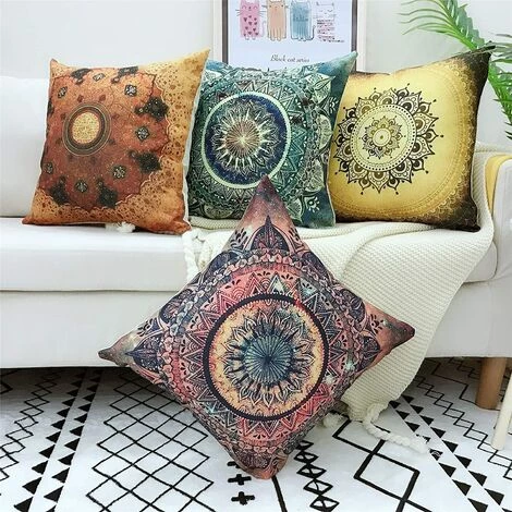 PERLE RARE Housse De Coussin 45x45, Lot De 4 Coton Et Lin Décoratif Canapé Home Decor Taie D'oreiller Super Doux Decoration Maison Salon Chambre Pour Canapé 2 PERLE RARE Housse De Coussin 45x45, Lot De 4 Coton Et Lin Décoratif Canapé Home Decor Taie D'oreiller Super Doux Decoration Maison Salon Chambre Pour Canapé – Image 2