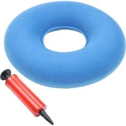 PERLE RARE Coussin Fesses Gonflable En Donut Avec Pompe Et Housse - Diamètre 38 Cm - Bouee Medicale Pour Soulager Hémorroïdes, Douleurs De La Prostate