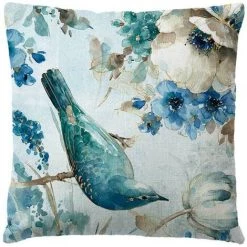 PERLE RARE Extérieur Housse De Coussin, Lot De 4 Imperméable Fleurs Bleues Et Oiseaux Motif Canapé Taie D'oreiller Pour Patio Jardin Salon Chambre Décoration, 45x45cm -France Coussin et housse de coussin Soldes Boutique 64468495 3