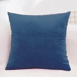 NAXUNNN Velours Housse De Coussin 50x50 Cm Décoratif Canapé Home Decor Taie D'oreiller Super Doux Decoration Maison Salon Chambre Pour Canapé - Bleu Marine