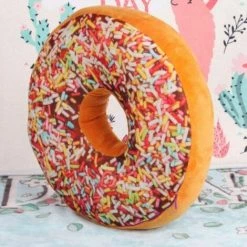 Ensoleillé Coussin En Forme De Doughnut Rond Rembourré, 40*40cm -France Coussin et housse de coussin Soldes Boutique 64616719 3