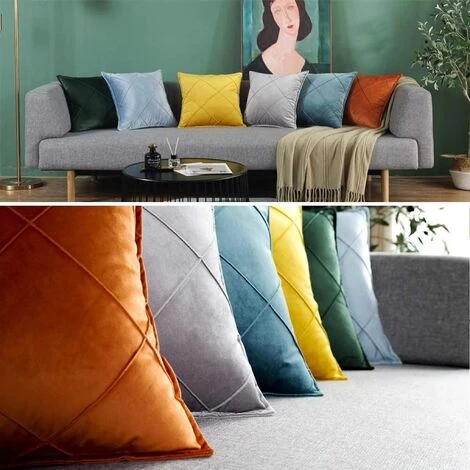 MINKUROW Housse De Coussin En Velours Simple Et Douce De Haute Qualité, Housse De Coussin Décorative Pour Canapé (45 X 45 Cm (2 Vert Foncé)) 4 MINKUROW Housse De Coussin En Velours Simple Et Douce De Haute Qualité, Housse De Coussin Décorative Pour Canapé (45 X 45 Cm (2 Vert Foncé)) – Image 4