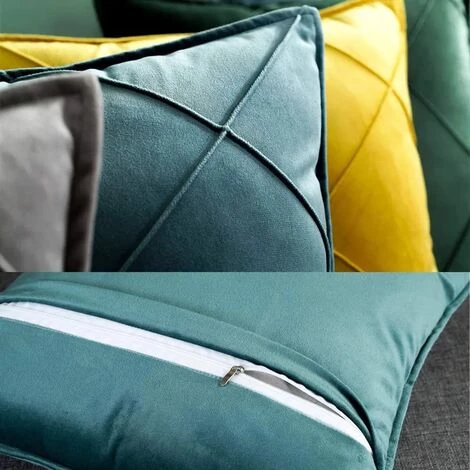 MINKUROW Housse De Coussin En Velours Simple Et Douce De Haute Qualité, Housse De Coussin Décorative Pour Canapé (45 X 45 Cm (2 Bleu Clair)) 3 MINKUROW Housse De Coussin En Velours Simple Et Douce De Haute Qualité, Housse De Coussin Décorative Pour Canapé (45 X 45 Cm (2 Bleu Clair)) – Image 3