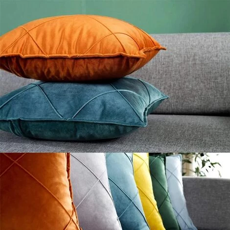 MINKUROW Housse De Coussin En Velours Simple Et Douce De Haute Qualité, Housse De Coussin Décorative Pour Canapé (45 X 45 Cm (2 Bleu Clair)) 5 MINKUROW Housse De Coussin En Velours Simple Et Douce De Haute Qualité, Housse De Coussin Décorative Pour Canapé (45 X 45 Cm (2 Bleu Clair)) – Image 5