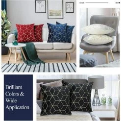 MINKUROW Housse De Coussin En Velours, 2 Pcs Taie D'Oreiller Carrée Avec Motif Géométrique Brodé Doré, Taie D'Oreiller Douce Housse De Coussin Pour Voiture Canapé Salon, 45 X 45 Cm - Noir 9 MINKUROW Housse De Coussin En Velours, 2 Pcs Taie D'Oreiller Carrée Avec Motif Géométrique Brodé Doré, Taie D'Oreiller Douce Housse De Coussin Pour Voiture Canapé Salon, 45 X 45 Cm - Noir -France Coussin et housse de coussin Soldes Boutique 64680927 5