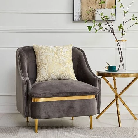 MINKUROW Housse De Coussin 45x45 Cm Velours Feuilles D'Or Housses De Coussin Beige Housse De Coussin Décorative Coussin Pour Canapé Chambre Salon Ensemble De 2 5 MINKUROW Housse De Coussin 45x45 Cm Velours Feuilles D'Or Housses De Coussin Beige Housse De Coussin Décorative Coussin Pour Canapé Chambre Salon Ensemble De 2 – Image 5