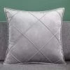 MINKUROW Ensemble De Housse De Coussin Doux Et Simple En Velours De Haute Qualité, Housse De Coussin Décorative Pour Canapé (45 * 45 Cm (1 Gris))