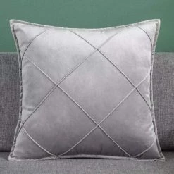 MINKUROW Ensemble De Housse De Coussin Doux Et Simple En Velours De Haute Qualité, Housse De Coussin Décorative Pour Canapé (45 * 45 Cm (1 Gris))