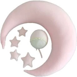 PREMIER éLOGE Ensemble Accessoires De Photographie Nouveau-né, Accessoires De Prise De Vue Photo, Chapeau Bébé, Coussins De Photographie Posant En Forme De Lune Étoiles Pour Bébé (4#)
