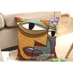 LUCKY-88 Abstrait Van Gogh Meow Star Man Brodé Broderie Oreiller Housse De Coussin Chevet Canapé Voiture Coussin -France Coussin et housse de coussin Soldes Boutique 64877011 3