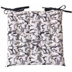 ENJOY HOME Assise Matelassée 38x38x3 Cm GAIA 100% Coton Imprimé - GRIS FONCE -France Coussin et housse de coussin Soldes Boutique 64886588 5