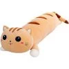 PERLE RARE Long Happy Cat Oreiller En Peluche, Animaux En Peluche Oreiller Pour Chat Mignon Oreiller De Couchage, Oreiller Doux Pour Le Corps Poupée Jouet Cadeau Pour Petite Amie Enfants (Marron, 20in/50cm)