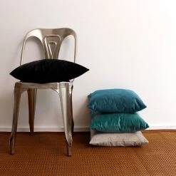 HOMEMAISON Coussin Déhoussable En Velours Uni Lagon 30 X 50 Cm - Lagon 5 HOMEMAISON Coussin Déhoussable En Velours Uni Lagon 30 X 50 Cm - Lagon -France Coussin et housse de coussin Soldes Boutique 64927824 3