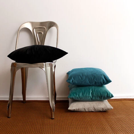 HOMEMAISON Coussin Déhoussable En Velours Uni Lagon 30 X 50 Cm - Lagon 3 HOMEMAISON Coussin Déhoussable En Velours Uni Lagon 30 X 50 Cm - Lagon – Image 3