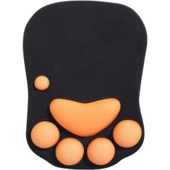 ILOVEMILAN Tapis De Souris Avec Repose Poignet, Tapis De Souris Ergonomique, Tapis De Souris Chat Kawaii, Tapis De Souris En Gel Silicone, Base Antidérapante, Pour La Maison/Bureau/Jeux, Noir