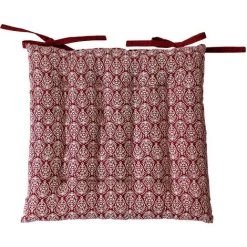 HOMEMAISON Galette De Chaise Au Style Baroque Lie De Vin 38 X 38 Cm - Lie De Vin