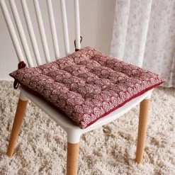 HOMEMAISON Galette De Chaise Au Style Baroque Lie De Vin 38 X 38 Cm - Lie De Vin -France Coussin et housse de coussin Soldes Boutique 65038855 4