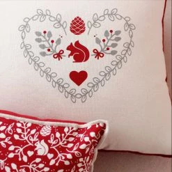 HOMEMAISON Coussin Imprimé Montagne Et écureuil Ecru 40 X 40 Cm - Ecru -France Coussin et housse de coussin Soldes Boutique 65038903 3