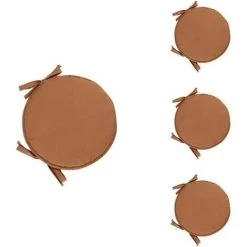 LITZEE Lot De 4 Rond Coussin De Siège Coussins De Chaise Rond Galettes De Chaise Coussin Pour Salle à Manger Jardin Maison Bureau Cuisine(brown)