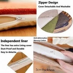 LITZEE Coussins D'assise Pour Chaises De Cuisine Avec Attaches Foncé,Coussins De Chaise Pour Chaises De Salle à Manger Antidérapants,Coussins De Chaise De Salle à Manger Avec Attaches (beige) 8 LITZEE Coussins D'assise Pour Chaises De Cuisine Avec Attaches Foncé,Coussins De Chaise Pour Chaises De Salle à Manger Antidérapants,Coussins De Chaise De Salle à Manger Avec Attaches (beige) -France Coussin et housse de coussin Soldes Boutique 65109613 4