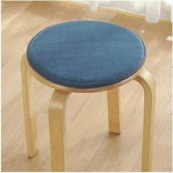 LITZEE 2 Packs Petits Coussins De Tabouret Antidérapants Ronds Siège Cuisine & Salle à Manger Ronde Tabouret Haut Tabouret Coussins De Chaise Éponge Coussin De Siège Ferme Avec Attach(bleu)
